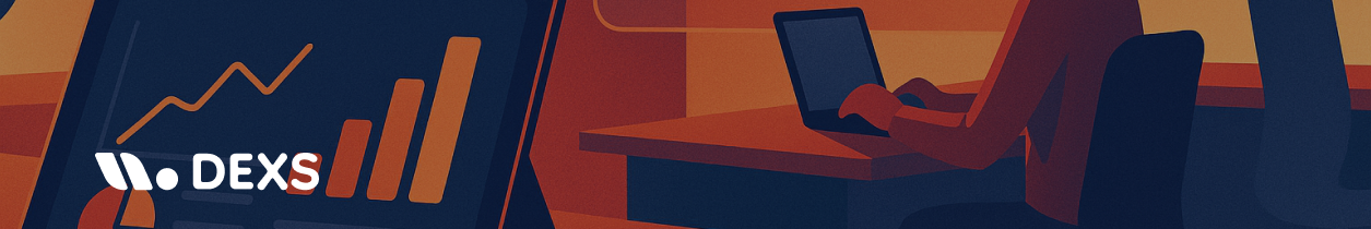 onboarding-aseguradoras-dexs-1255x210 Tablet con gráficas de rendimiento junto al logo de DEXS y un profesional trabajando con portátil, en un entorno de oficina digitalizado